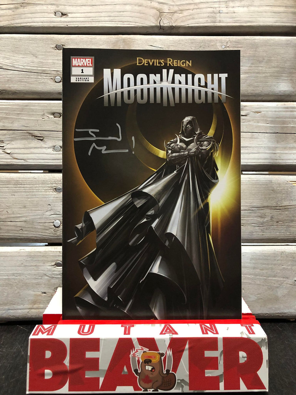 DEVIL'S REIGN MOON KNIGHT #1 Clayton Crain TRADE DRESS SIGNED BY Jed Mackay!