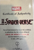 
              EDGE OF SPIDER-VERSE #3 SDCC Marvel Booth Exclusive! (Ltd to Only 2500 with COA) Sealed in Polybag
            