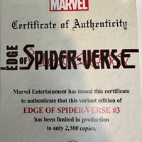 EDGE OF SPIDER-VERSE #3 SDCC Marvel Booth Exclusive! (Ltd to Only 2500 with COA) Sealed in Polybag