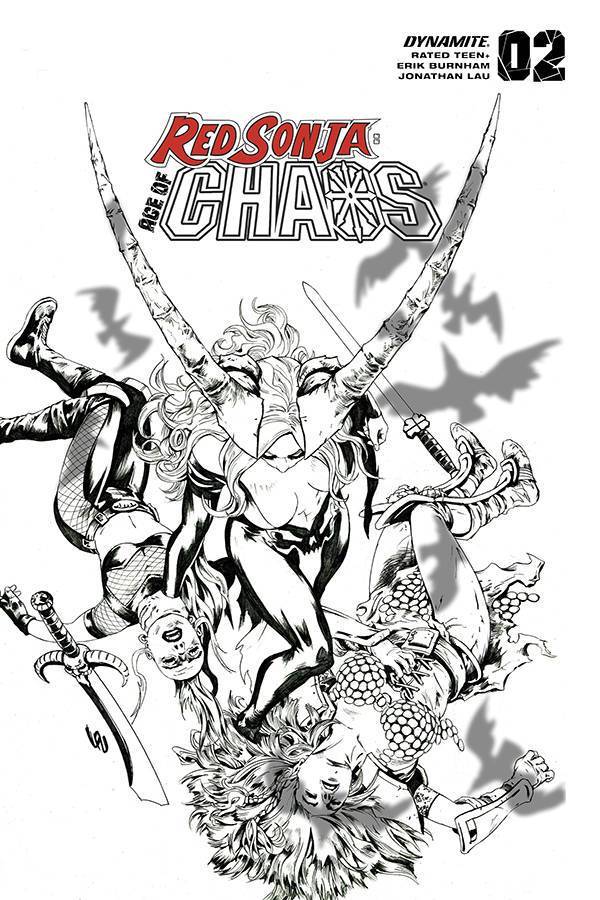 RED SONJA AGE OF CHAOS #2 1:35 JONATHAN LAU B&W RATIO - Mutant Beaver Comics