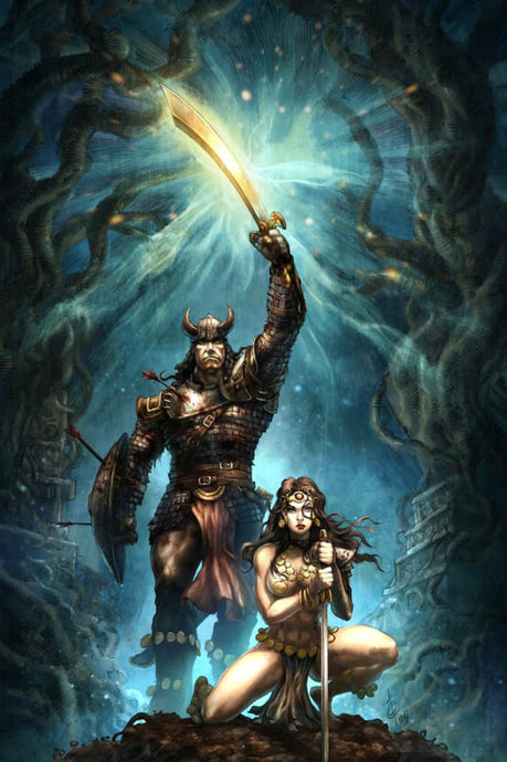 CIMMERIAN - Queen of the Black Coast #1 Alan Quah Virgin Exclusive (Homage to Conan the Barbarian poster) ***Ltd to Only 400*** - Mutant Beaver Comics