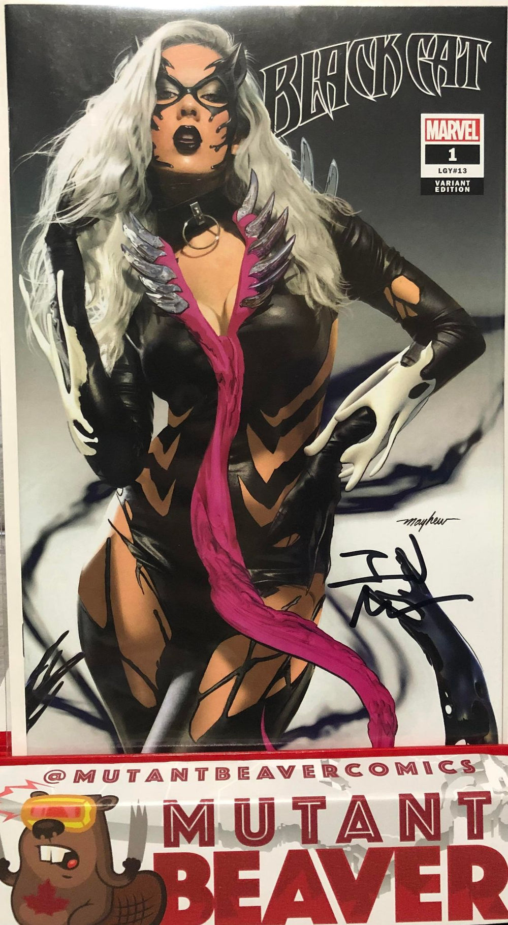 BLACK CAT #1 Mike Mayhew VARIANT SIGNED BY Jed Mackay!