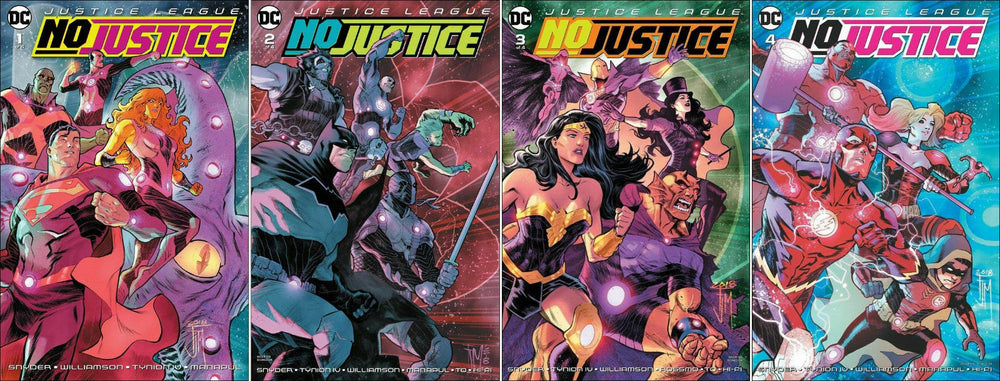 JUSTICE LEAGUE: No Justice #1-#4 Complete Set - Mutant Beaver Comics
