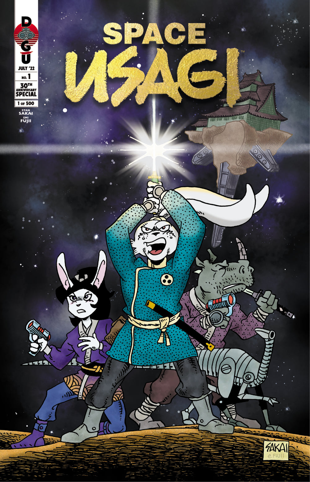 SDCC 2022 SPACE USAGI #1 Stan Sakai GOLD FOIL Star Wars Homage Exclusive! (Ltd to Only 500) ***Only 3 Copies Available!***